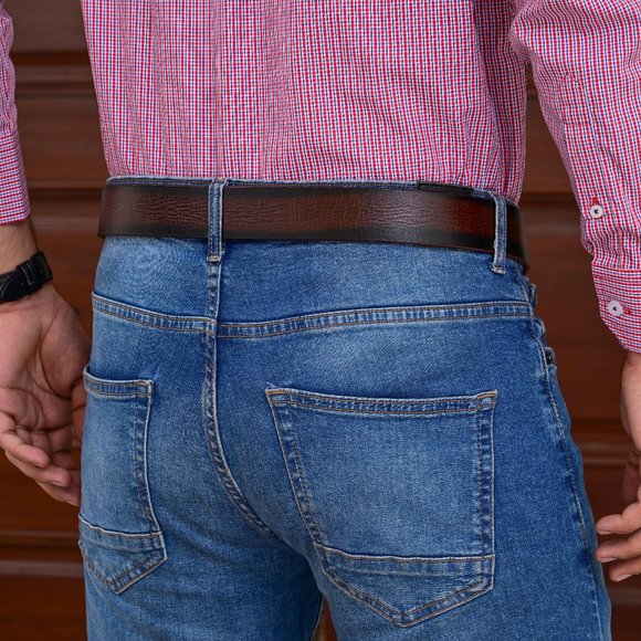 Men Top Quality Leather Belt - Full Grain Leather Belt -  Free Personalization - Picture 8 of 15